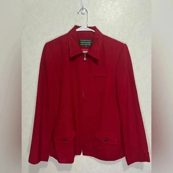 J.MCLAUGHLIN VINTAGE Red Blazer Made in USA Size 10 - Picture 1 of 10